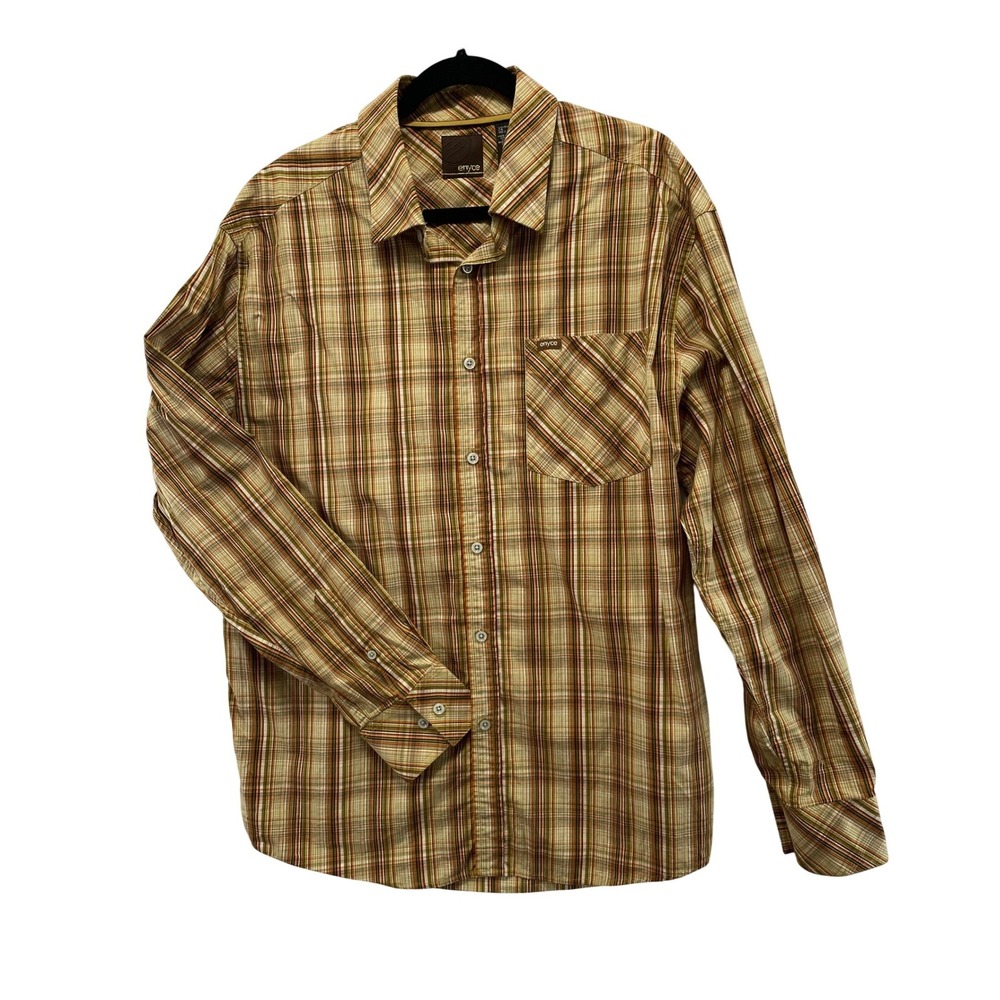 Enyce Plaid‎ Button Down Shirt Mens XL Brown Long Sleeve Y2K Streetwear Cotton